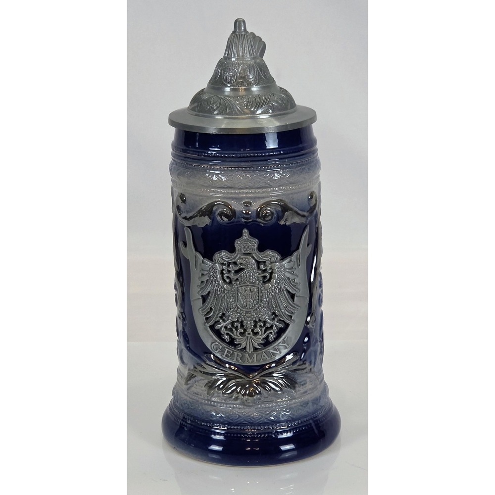 New European Heritage Gifts Germany Eagle Cobalt Blue Beer Stein 0.75L S733